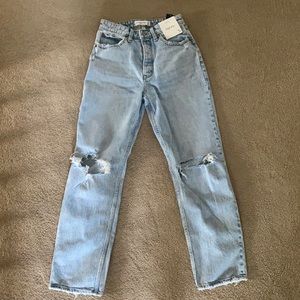 NWT Abercrombie high rise dad jeans 26R light wash